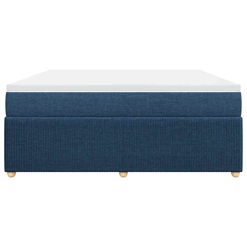 vidaXL Κρεβάτι Boxspring με Στρώμα Μπλε 180x200 εκ. Υφασμάτινο