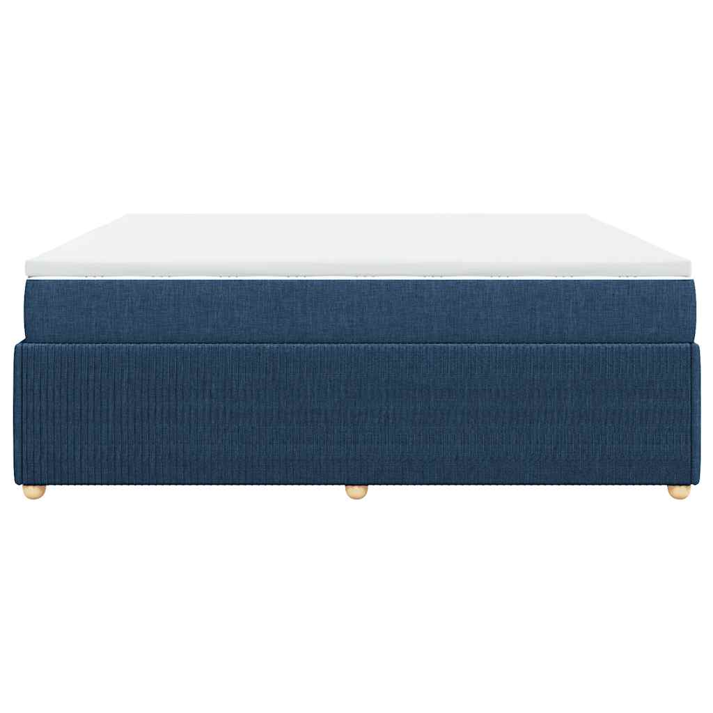 vidaXL Κρεβάτι Boxspring με Στρώμα Μπλε 180x200 εκ. Υφασμάτινο