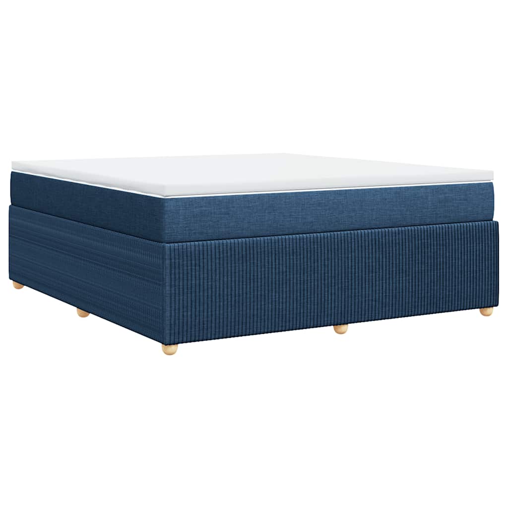 vidaXL Κρεβάτι Boxspring με Στρώμα Μπλε 180x200 εκ. Υφασμάτινο