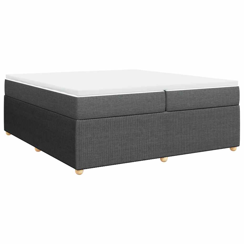 vidaXL Κρεβάτι Boxspring με Στρώμα Σκούρο Γκρι 200x200 εκ. Υφασμάτινο