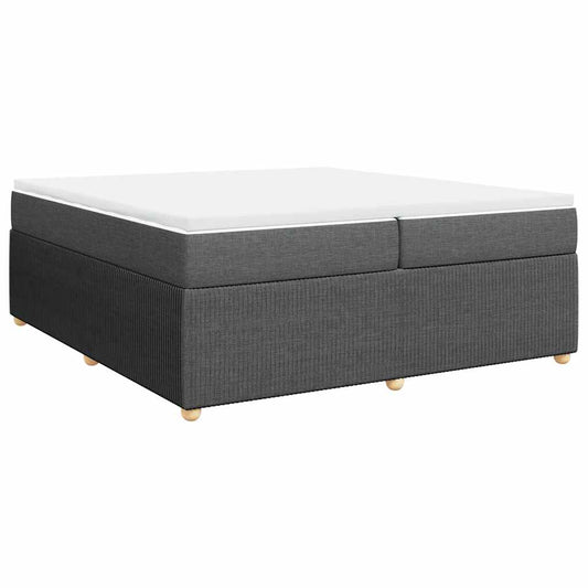 vidaXL Κρεβάτι Boxspring με Στρώμα Σκούρο Γκρι 200x200 εκ. Υφασμάτινο