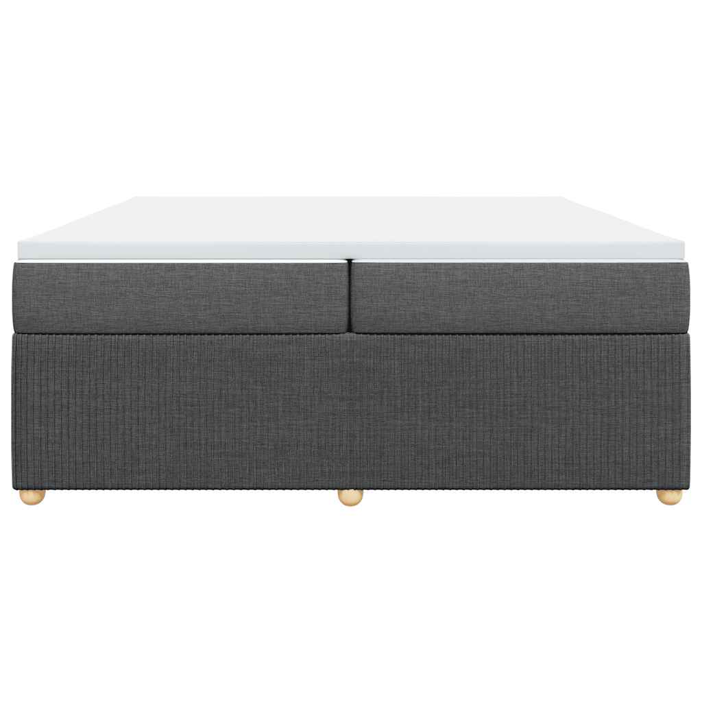 vidaXL Κρεβάτι Boxspring με Στρώμα Σκούρο Γκρι 200x200 εκ. Υφασμάτινο