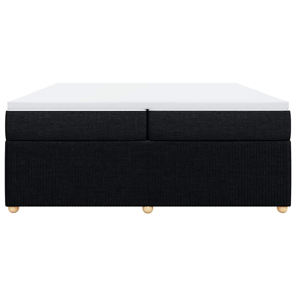 vidaXL Κρεβάτι Boxspring με Στρώμα Μαύρο 200x200 εκ. Υφασμάτινο