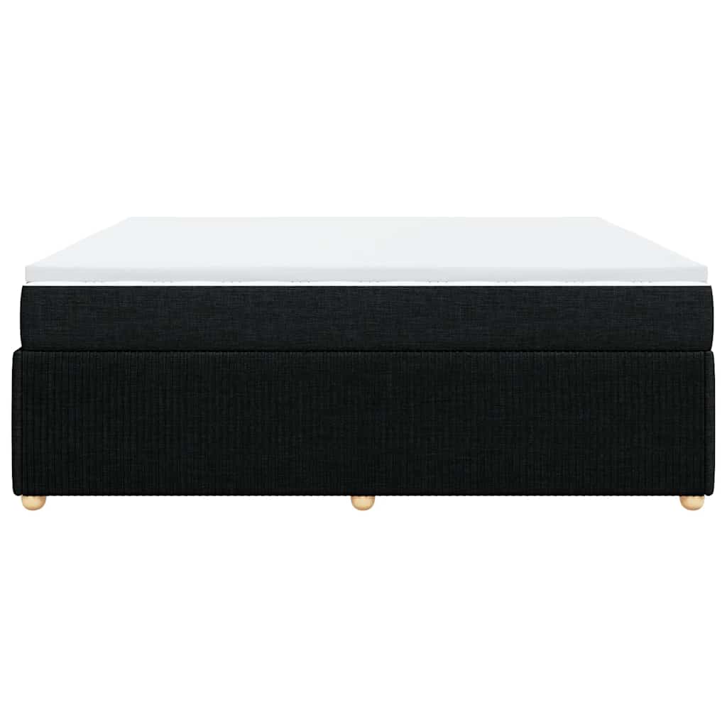 vidaXL Κρεβάτι Boxspring με Στρώμα Μαύρο 200x200 εκ. Υφασμάτινο