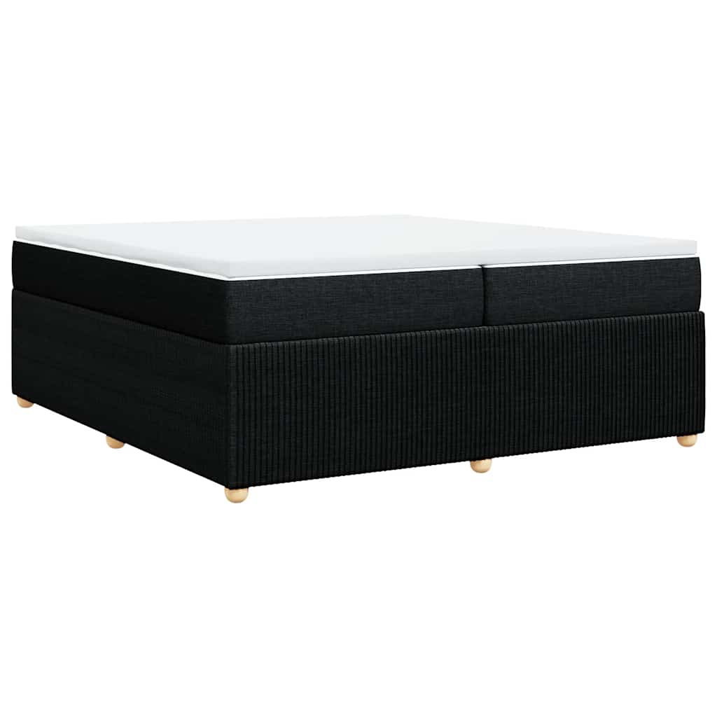 vidaXL Κρεβάτι Boxspring με Στρώμα Μαύρο 200x200 εκ. Υφασμάτινο
