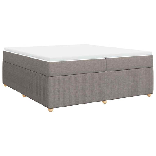 vidaXL Κρεβάτι Boxspring με Στρώμα Taupe 200x200 εκ. Υφασμάτινο