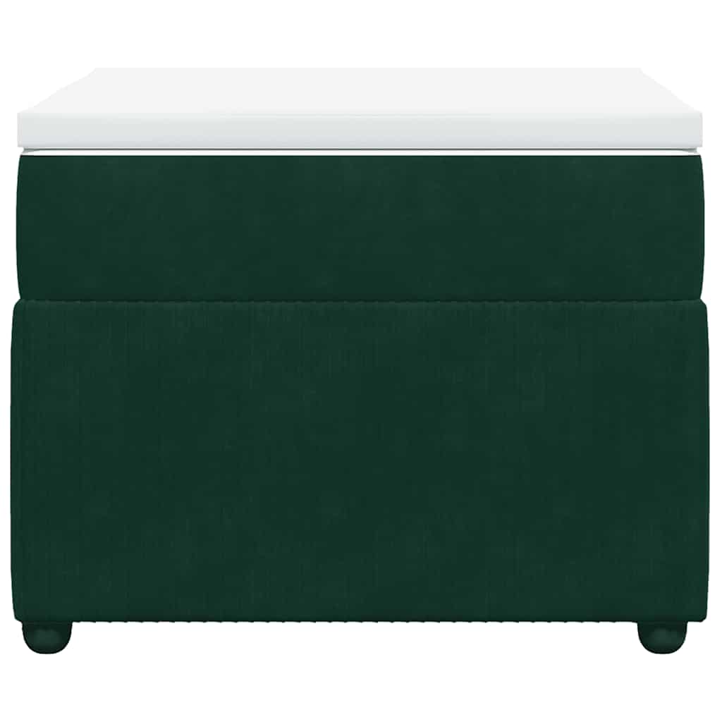 vidaXL Κρεβάτι Boxspring με Στρώμα Σκούρο Πράσινο 80x200 εκ. Βελούδινο