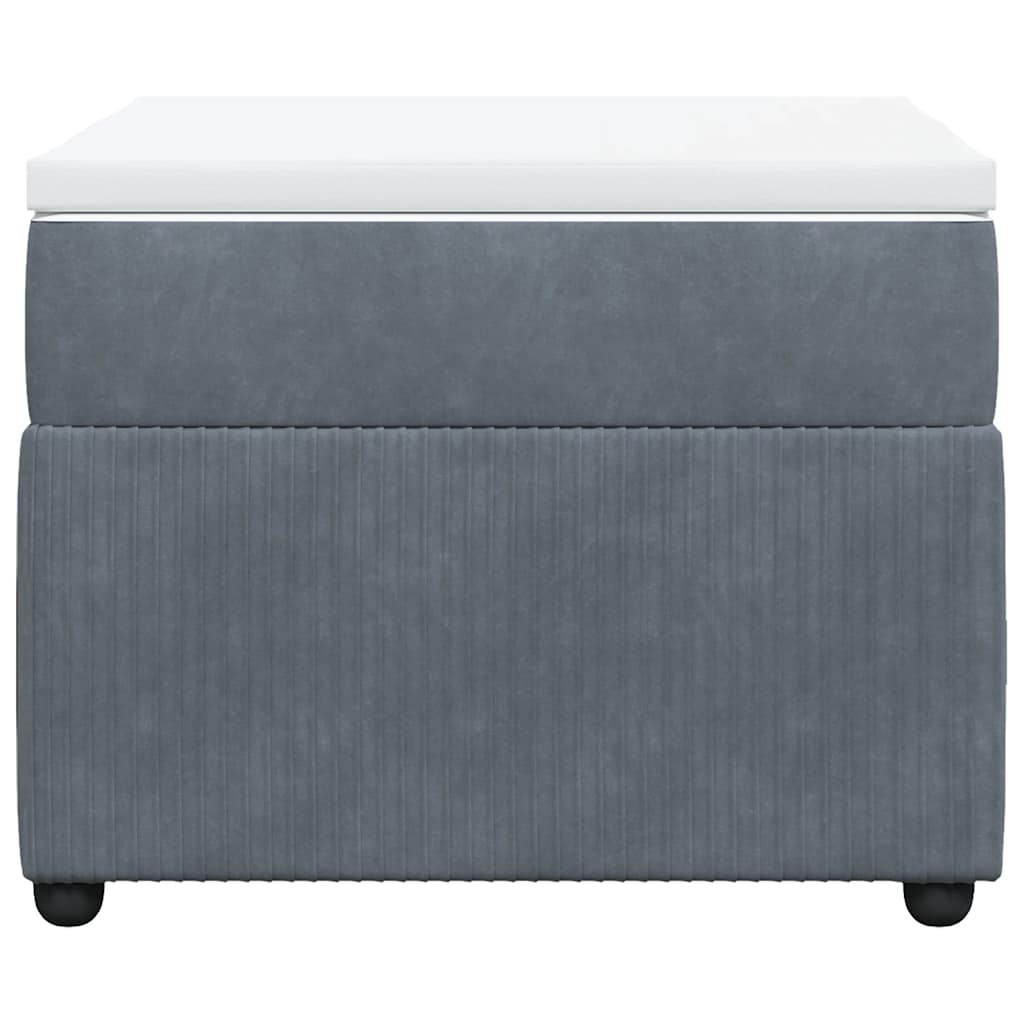 vidaXL Κρεβάτι Boxspring με Στρώμα Σκούρο Γκρι 90x190 εκ. Βελούδινο