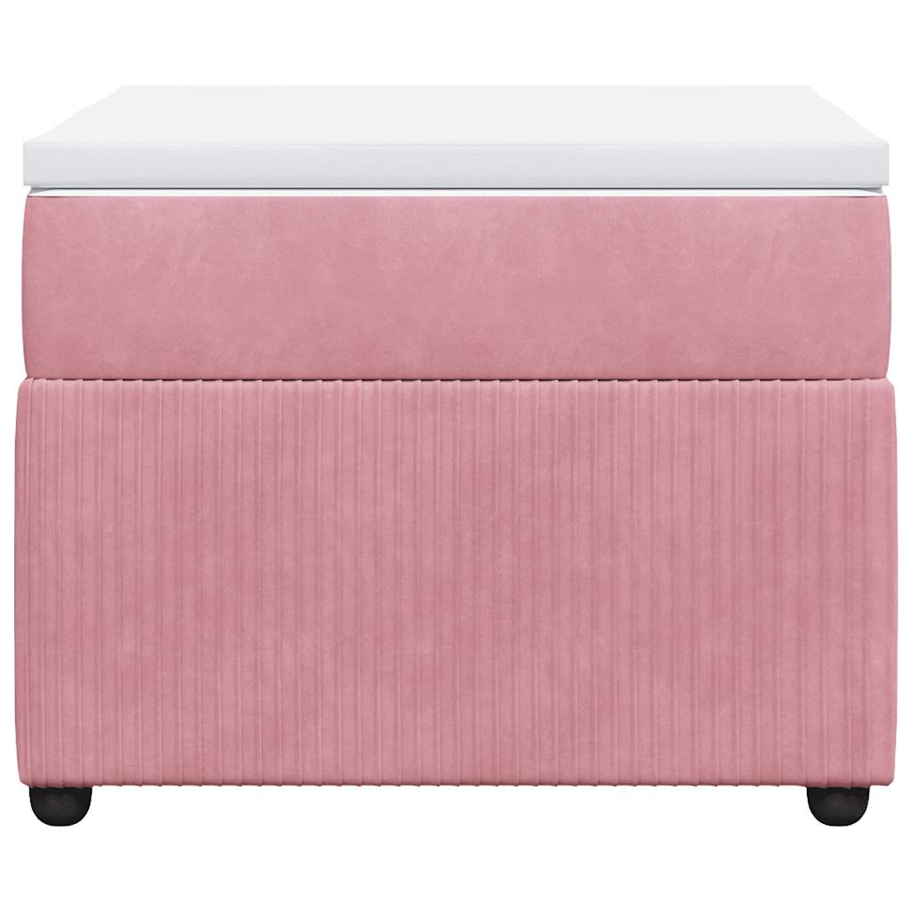 vidaXL Κρεβάτι Boxspring με Στρώμα Ροζ 90x190 εκ. Βελούδινο