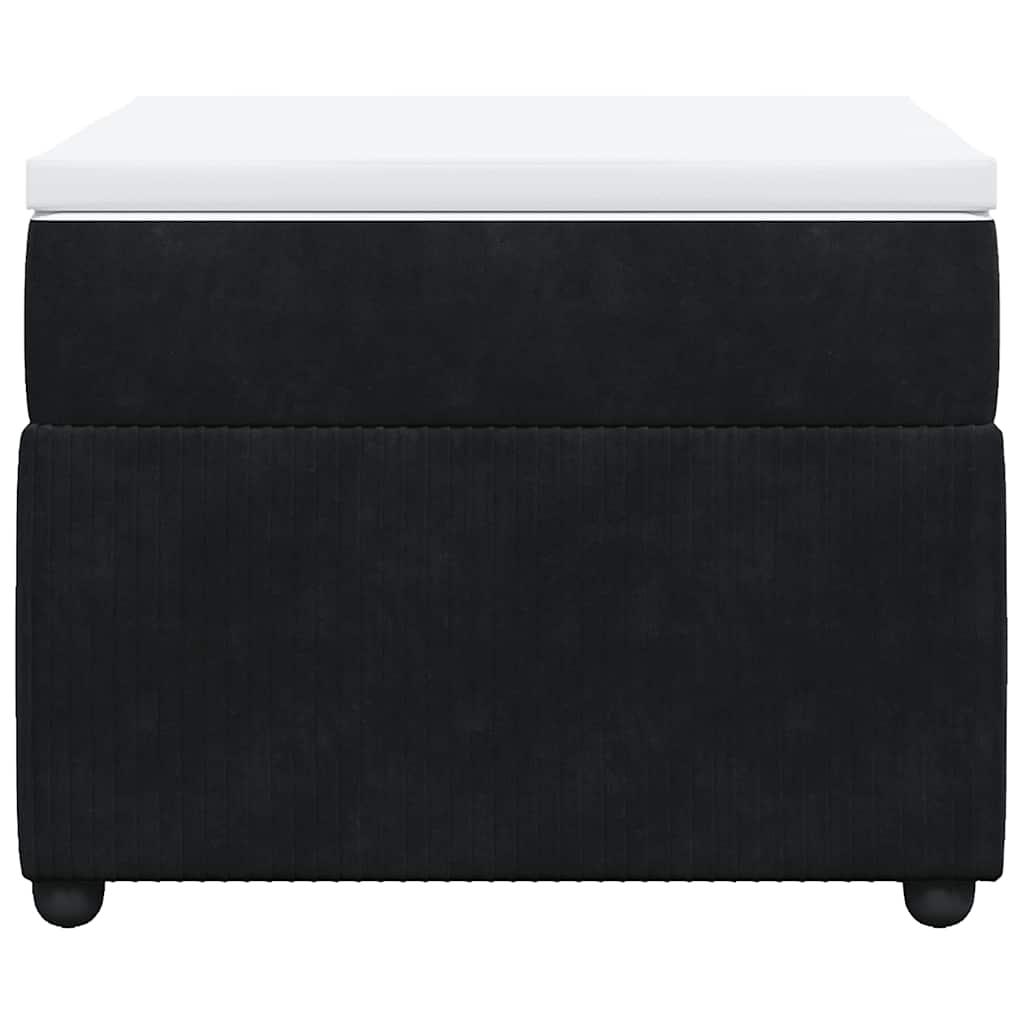 vidaXL Κρεβάτι Boxspring με Στρώμα Μαύρο 90x200 εκ. Βελούδινο