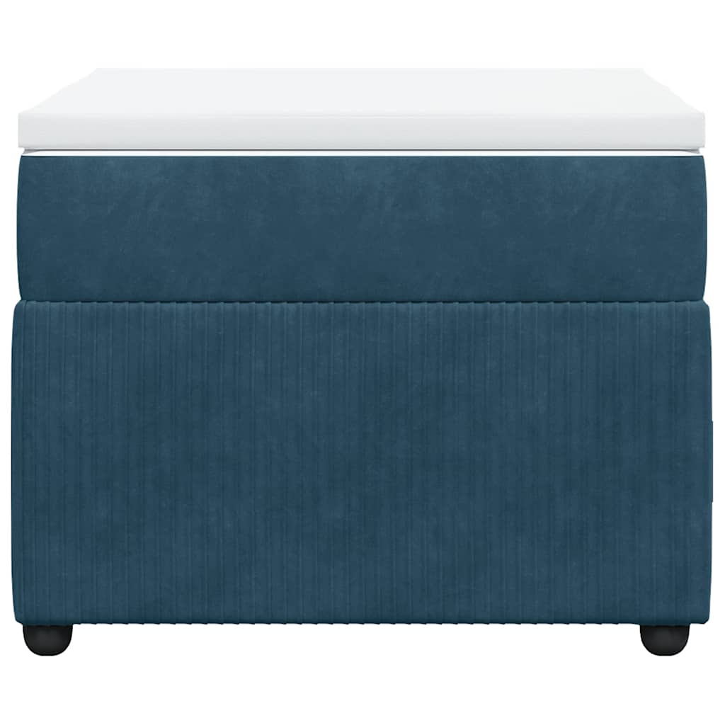 vidaXL Κρεβάτι Boxspring με Στρώμα Σκούρο Μπλε 90x200 εκ. Βελούδινο
