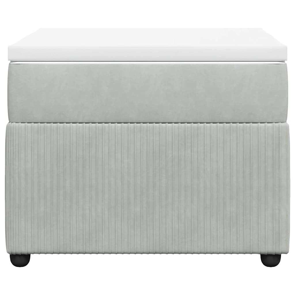 vidaXL Κρεβάτι Boxspring με Στρώμα Ανοιχτό Γκρι 100x200 εκ. Βελούδινο