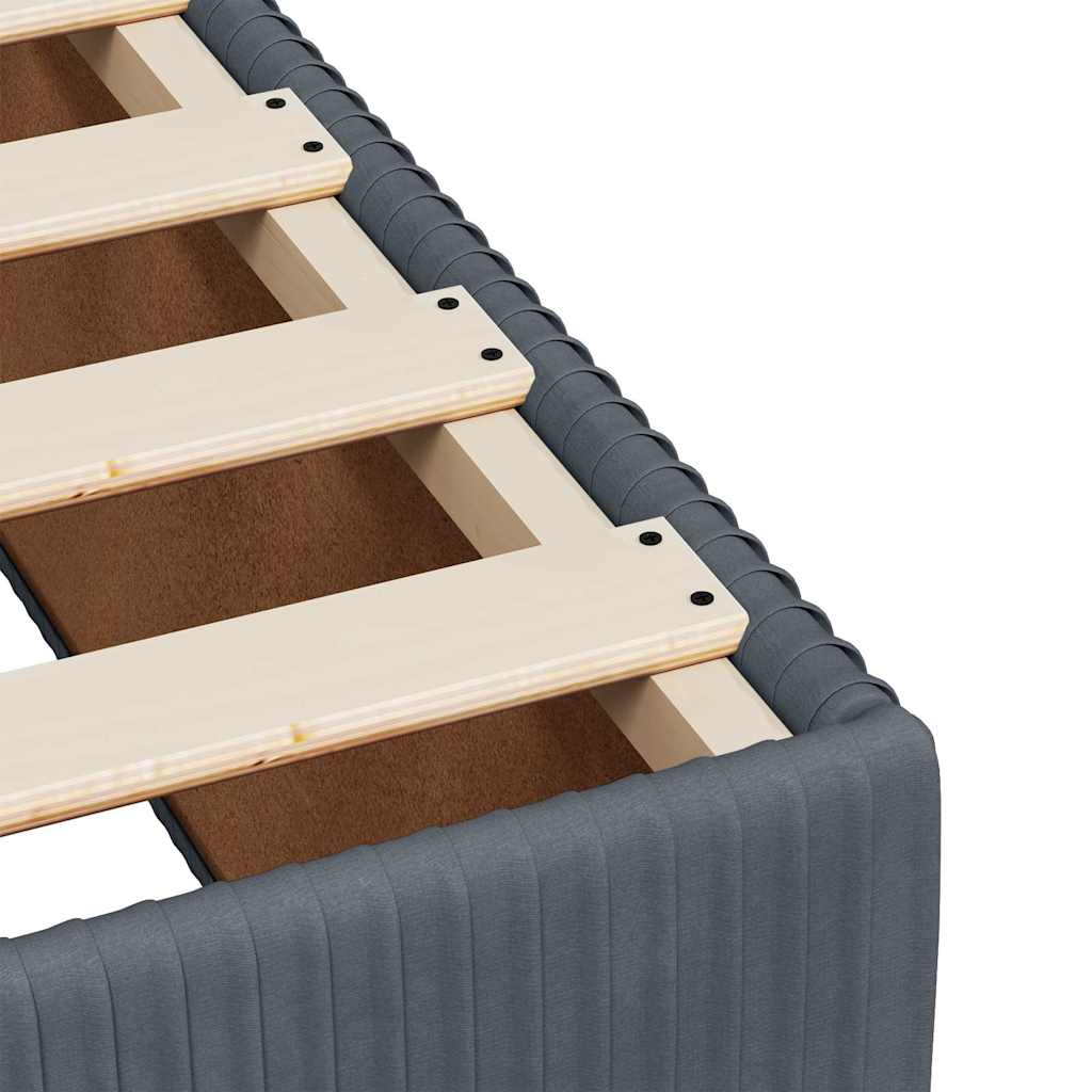 vidaXL Κρεβάτι Boxspring με Στρώμα Σκούρο Γκρι 100x200 εκ. Βελούδινο