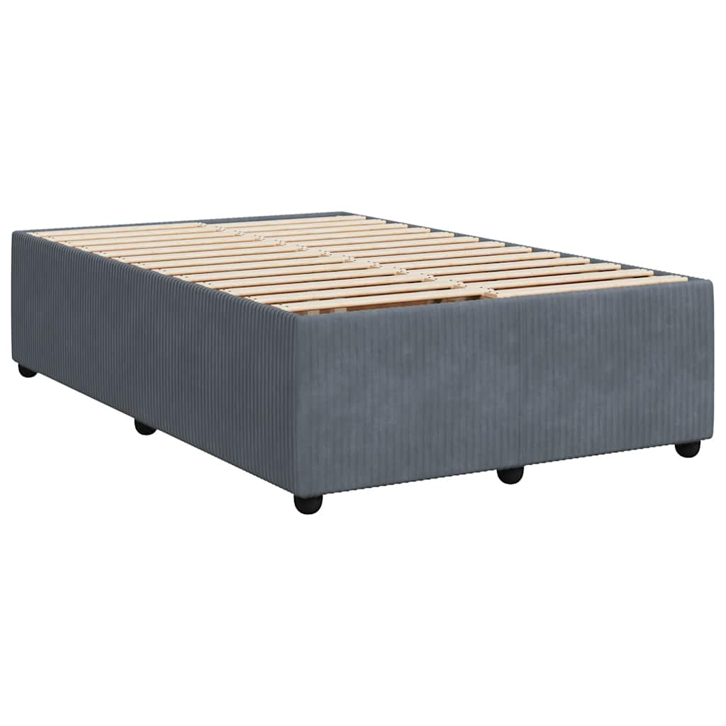 vidaXL Κρεβάτι Boxspring με Στρώμα Σκούρο Γκρι 120x190 εκ. Βελούδινο