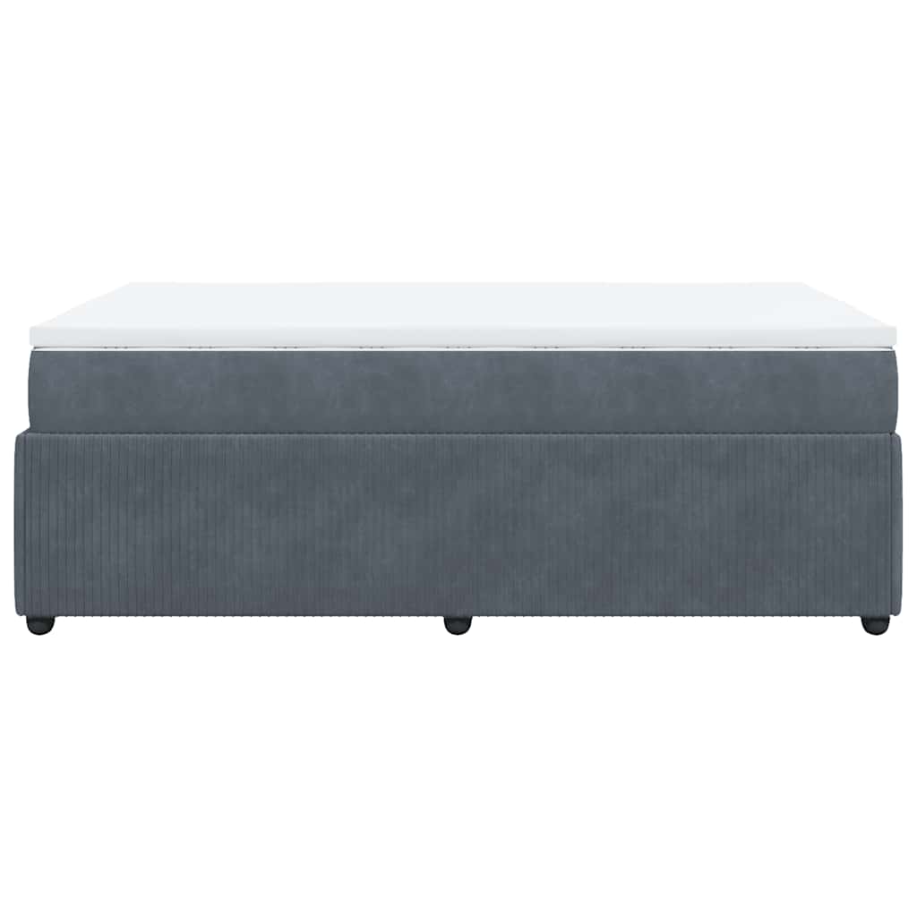 vidaXL Κρεβάτι Boxspring με Στρώμα Σκούρο Γκρι 120x190 εκ. Βελούδινο