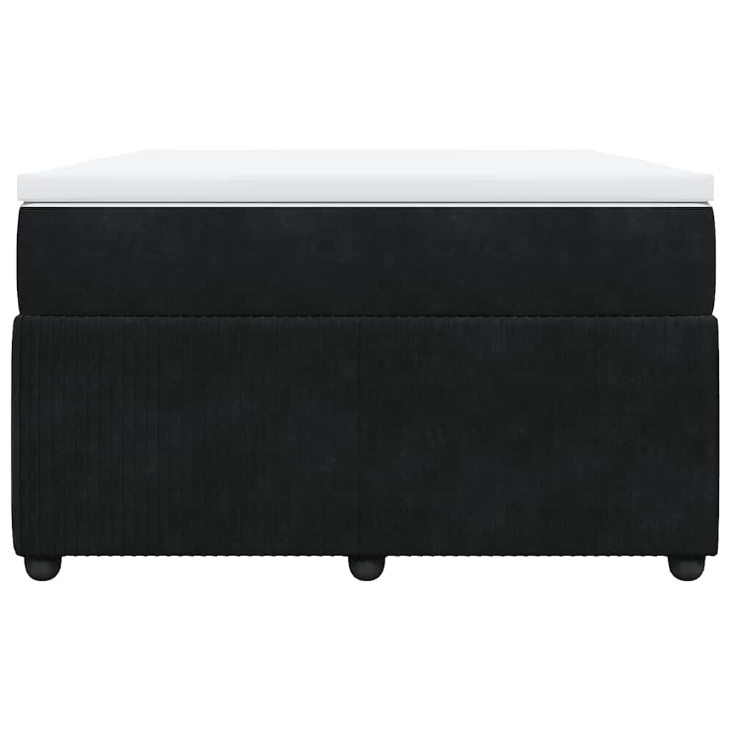 vidaXL Κρεβάτι Boxspring με Στρώμα Μαύρο 120x190 εκ. Βελούδινο