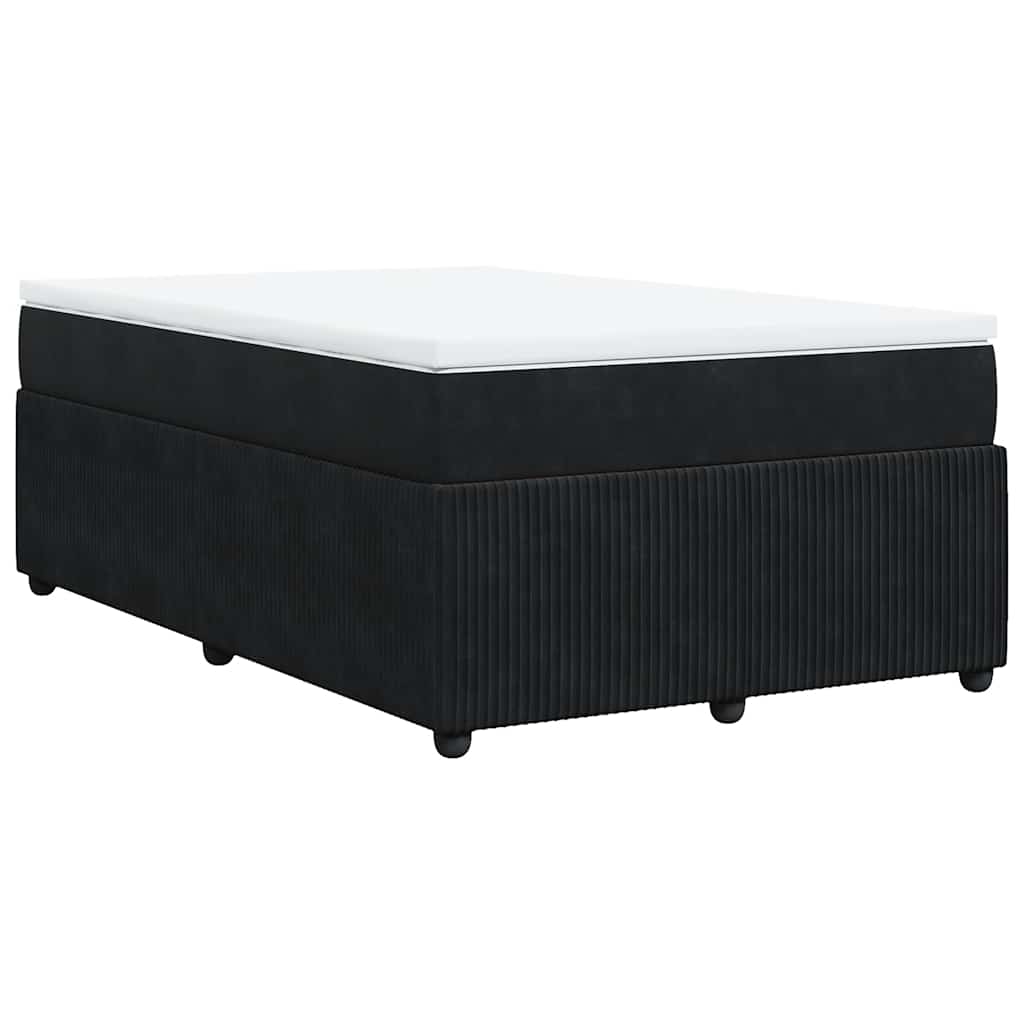 vidaXL Κρεβάτι Boxspring με Στρώμα Μαύρο 120x190 εκ. Βελούδινο