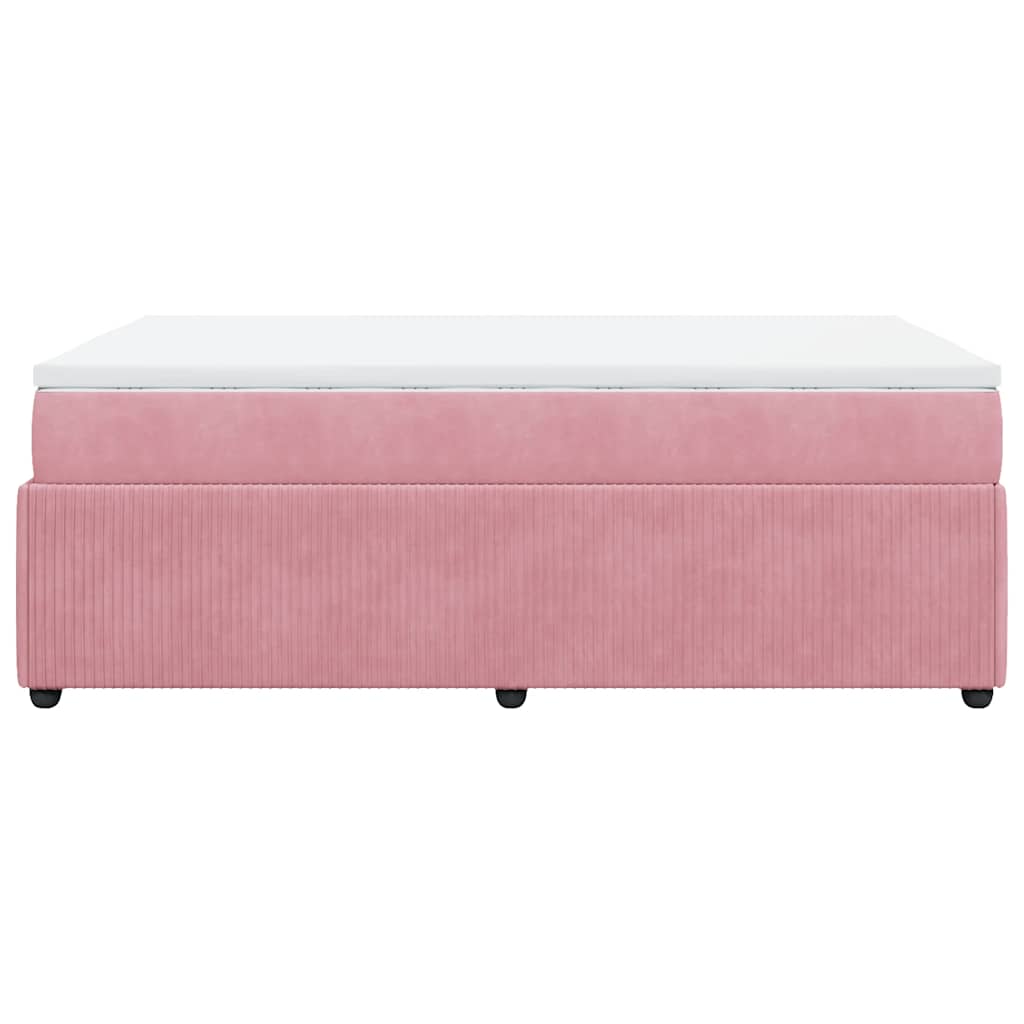 vidaXL Κρεβάτι Boxspring με Στρώμα Ροζ 120x190 εκ. Βελούδινο