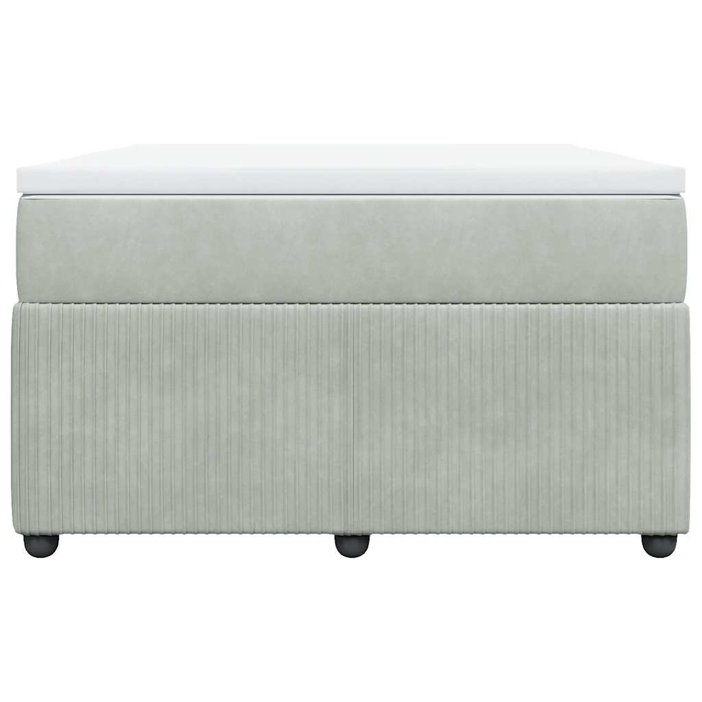 vidaXL Κρεβάτι Boxspring με Στρώμα Ανοιχτό Γκρι 120x200 εκ. Βελούδινο