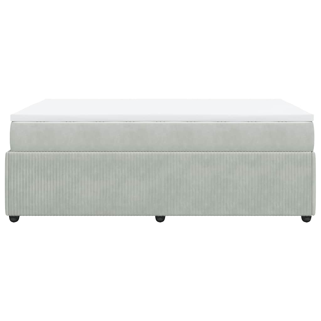 vidaXL Κρεβάτι Boxspring με Στρώμα Ανοιχτό Γκρι 120x200 εκ. Βελούδινο
