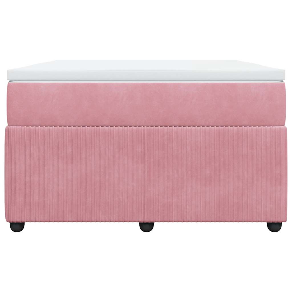 vidaXL Κρεβάτι Boxspring με Στρώμα Ροζ 120x200 εκ. Βελούδινο