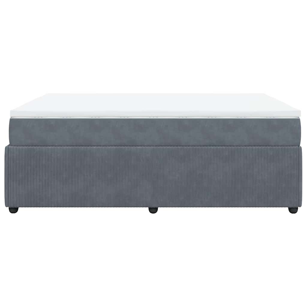 vidaXL Κρεβάτι Boxspring με Στρώμα Σκούρο Γκρι 160x200 εκ. Βελούδινο