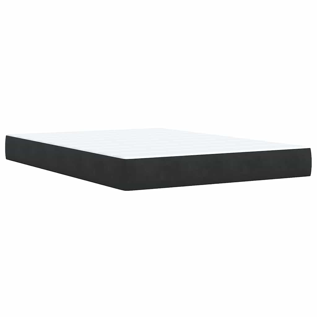 vidaXL Κρεβάτι Boxspring με Στρώμα Μαύρο 160x200 εκ. Βελούδινο