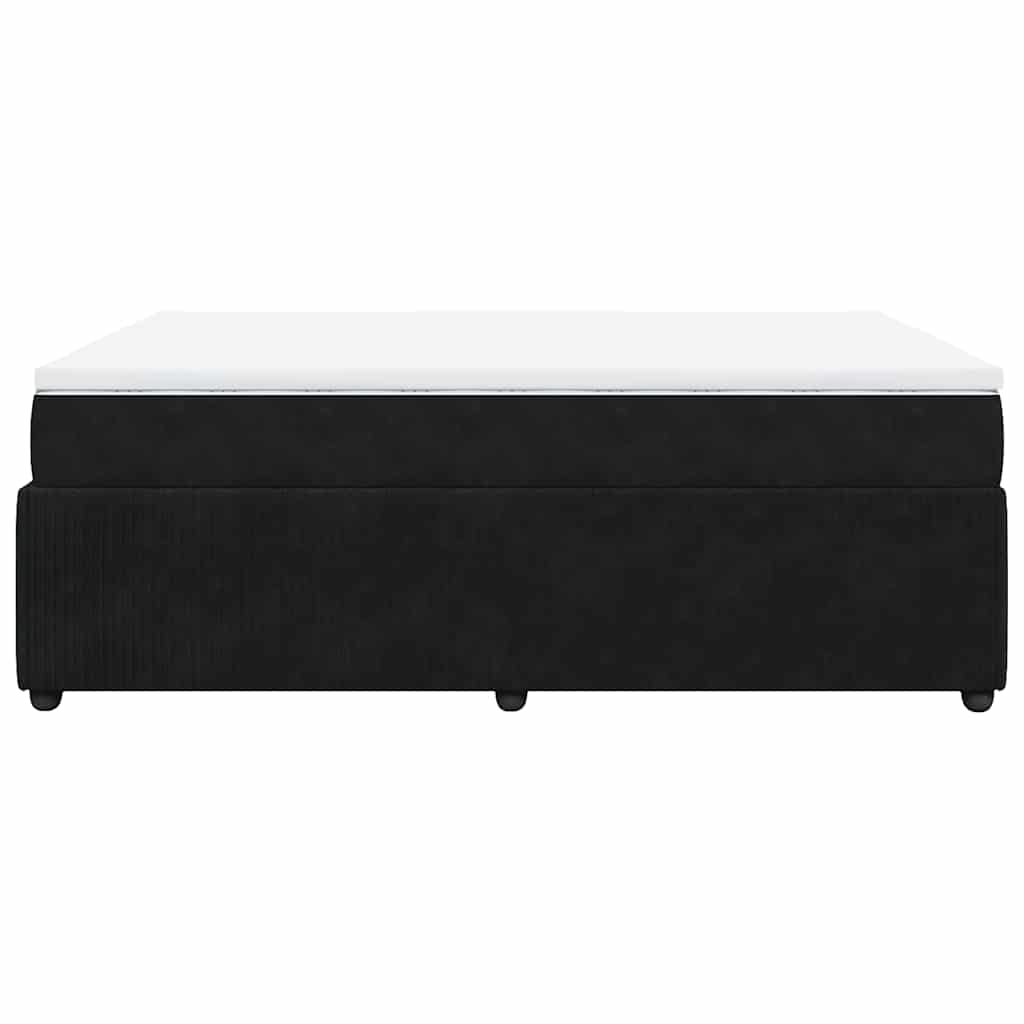 vidaXL Κρεβάτι Boxspring με Στρώμα Μαύρο 160x200 εκ. Βελούδινο