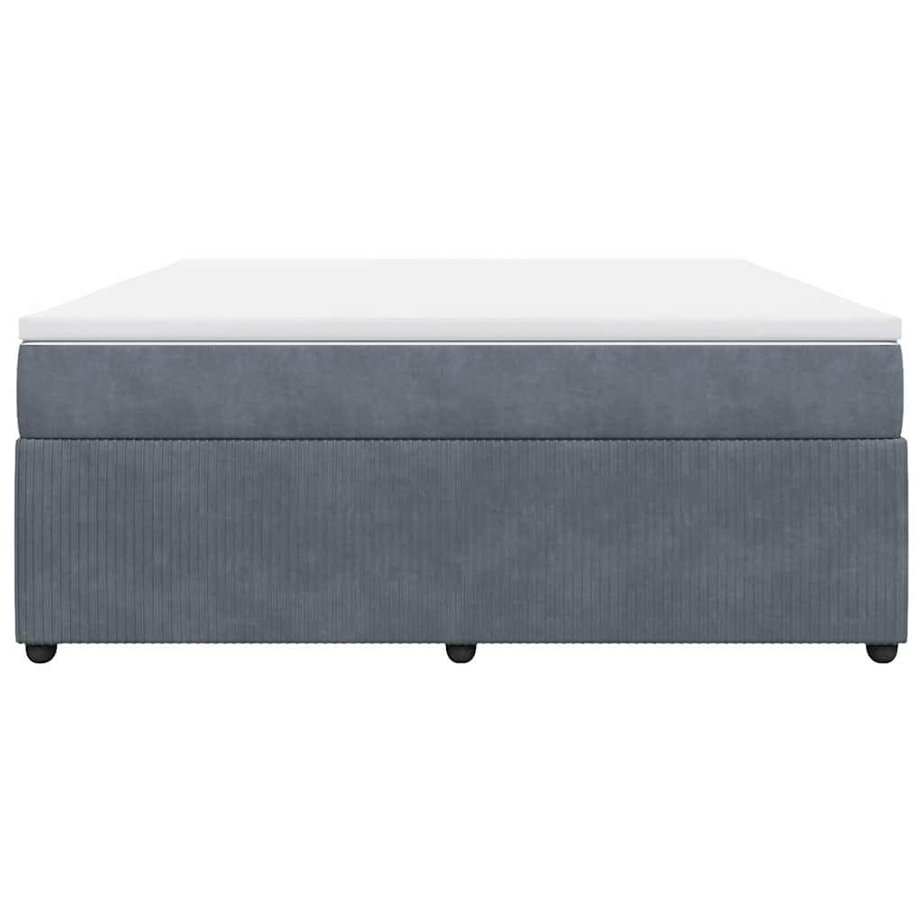 vidaXL Κρεβάτι Boxspring με Στρώμα Σκούρο Γκρι 180x200 εκ. Βελούδινο