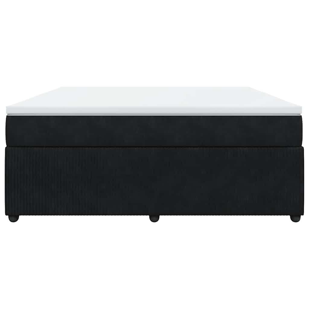 vidaXL Κρεβάτι Boxspring με Στρώμα Μαύρο 180x200 εκ. Βελούδινο