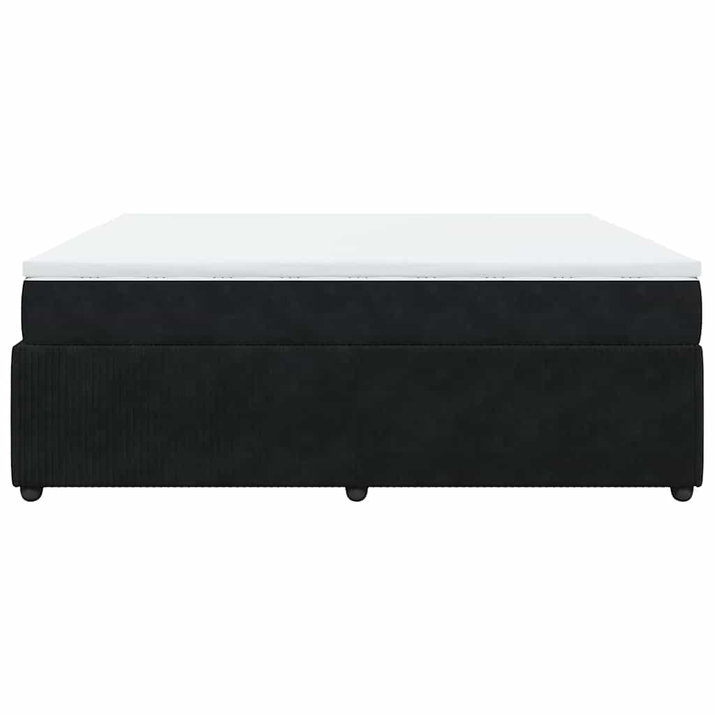 vidaXL Κρεβάτι Boxspring με Στρώμα Μαύρο 180x200 εκ. Βελούδινο