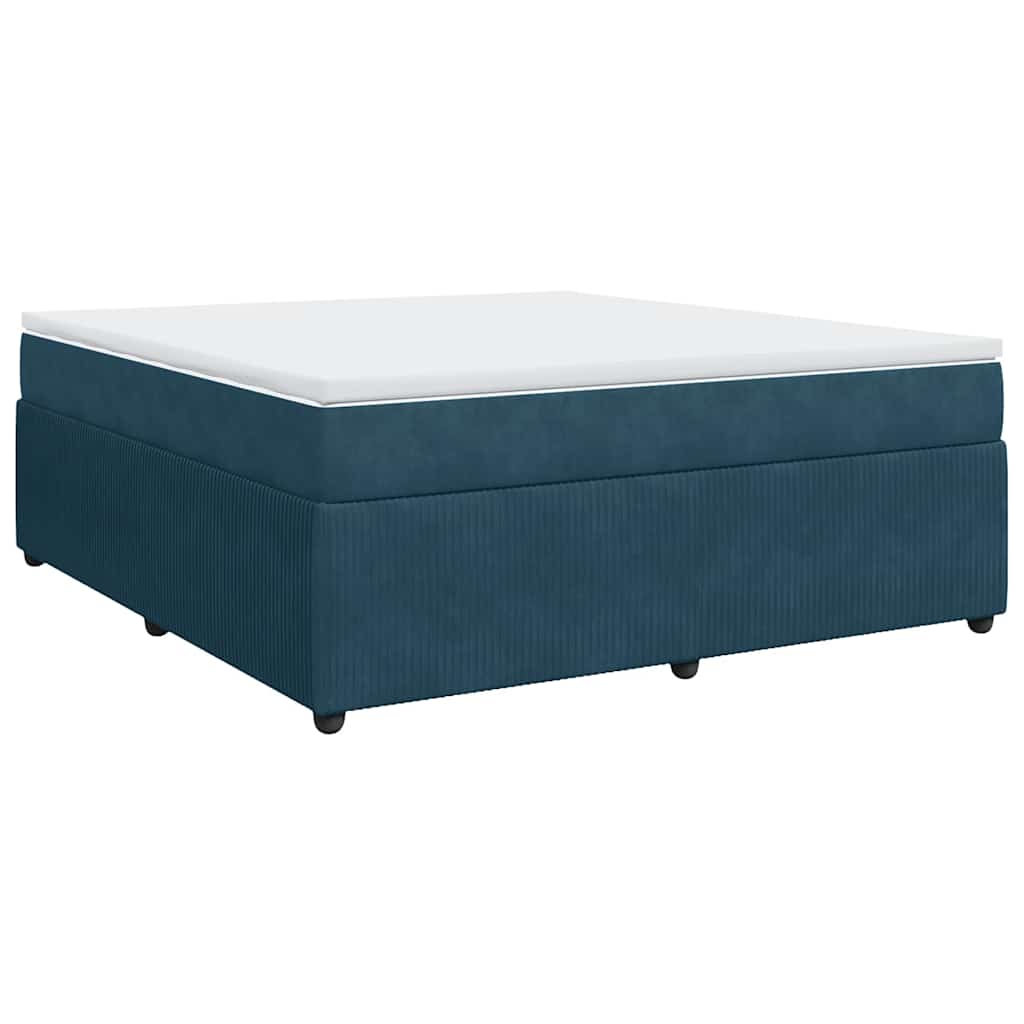 vidaXL Κρεβάτι Boxspring με Στρώμα Σκούρο Μπλε 180x200 εκ. Βελούδινο