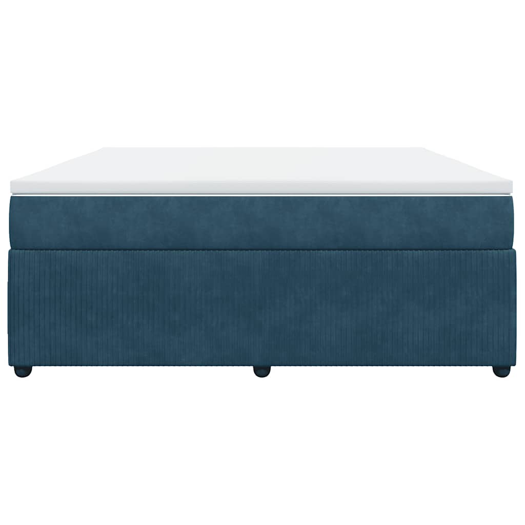 vidaXL Κρεβάτι Boxspring με Στρώμα Σκούρο Μπλε 180x200 εκ. Βελούδινο