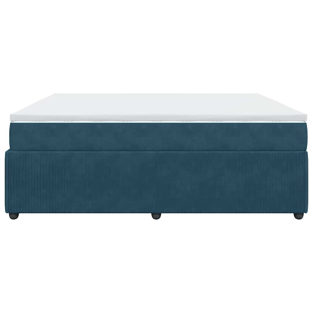 vidaXL Κρεβάτι Boxspring με Στρώμα Σκούρο Μπλε 180x200 εκ. Βελούδινο