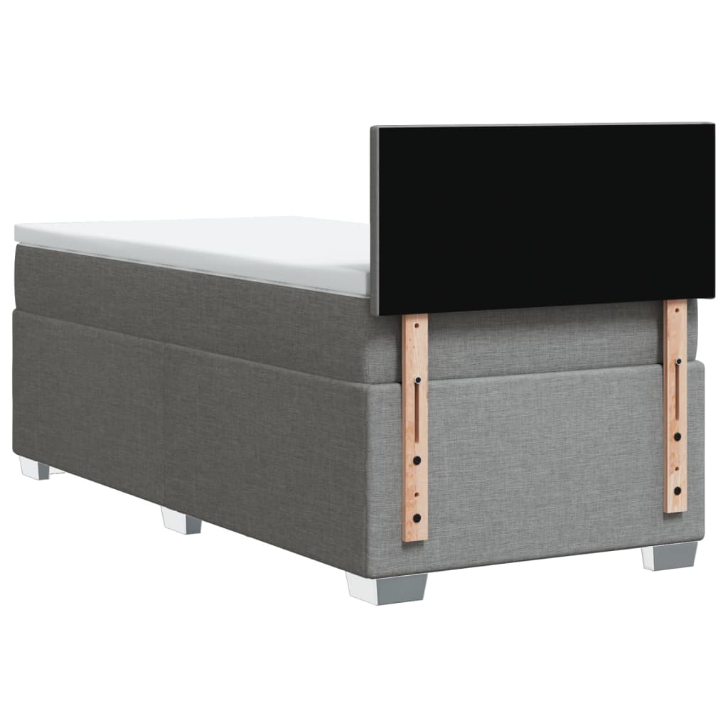 vidaXL Κρεβάτι Boxspring με Στρώμα Ανοιχτό Γκρι 80x200 εκ. Υφασμάτινο
