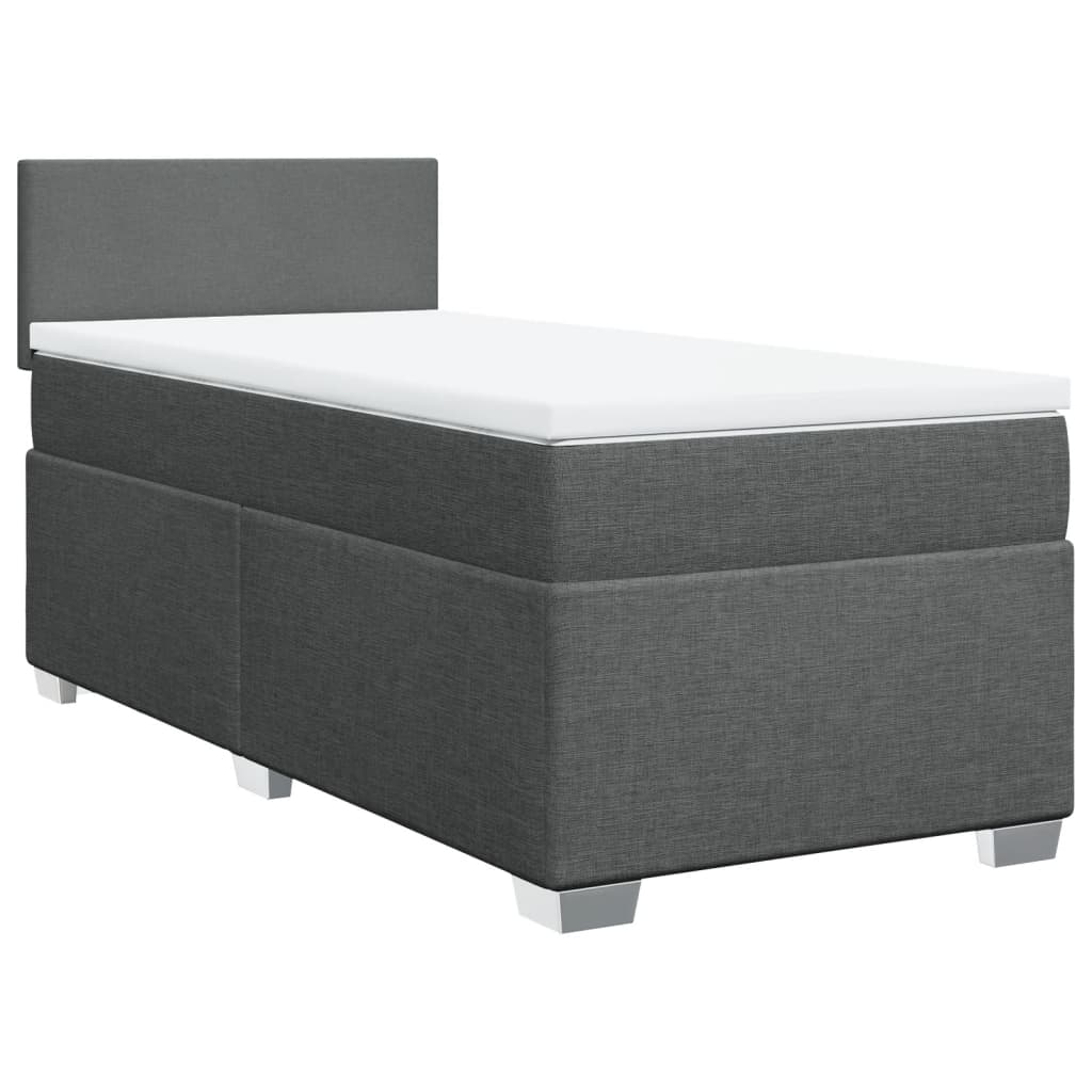 vidaXL Κρεβάτι Boxspring με Στρώμα Σκούρο Γκρι 80x200 εκ. Υφασμάτινο