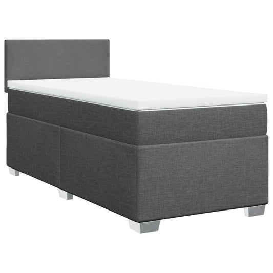 vidaXL Κρεβάτι Boxspring με Στρώμα Σκούρο Γκρι 80x200 εκ. Υφασμάτινο