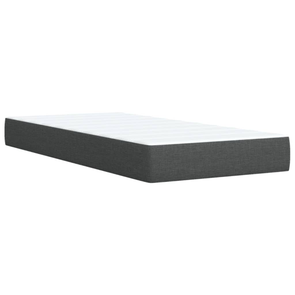 vidaXL Κρεβάτι Boxspring με Στρώμα Σκούρο Γκρι 80x200 εκ. Υφασμάτινο