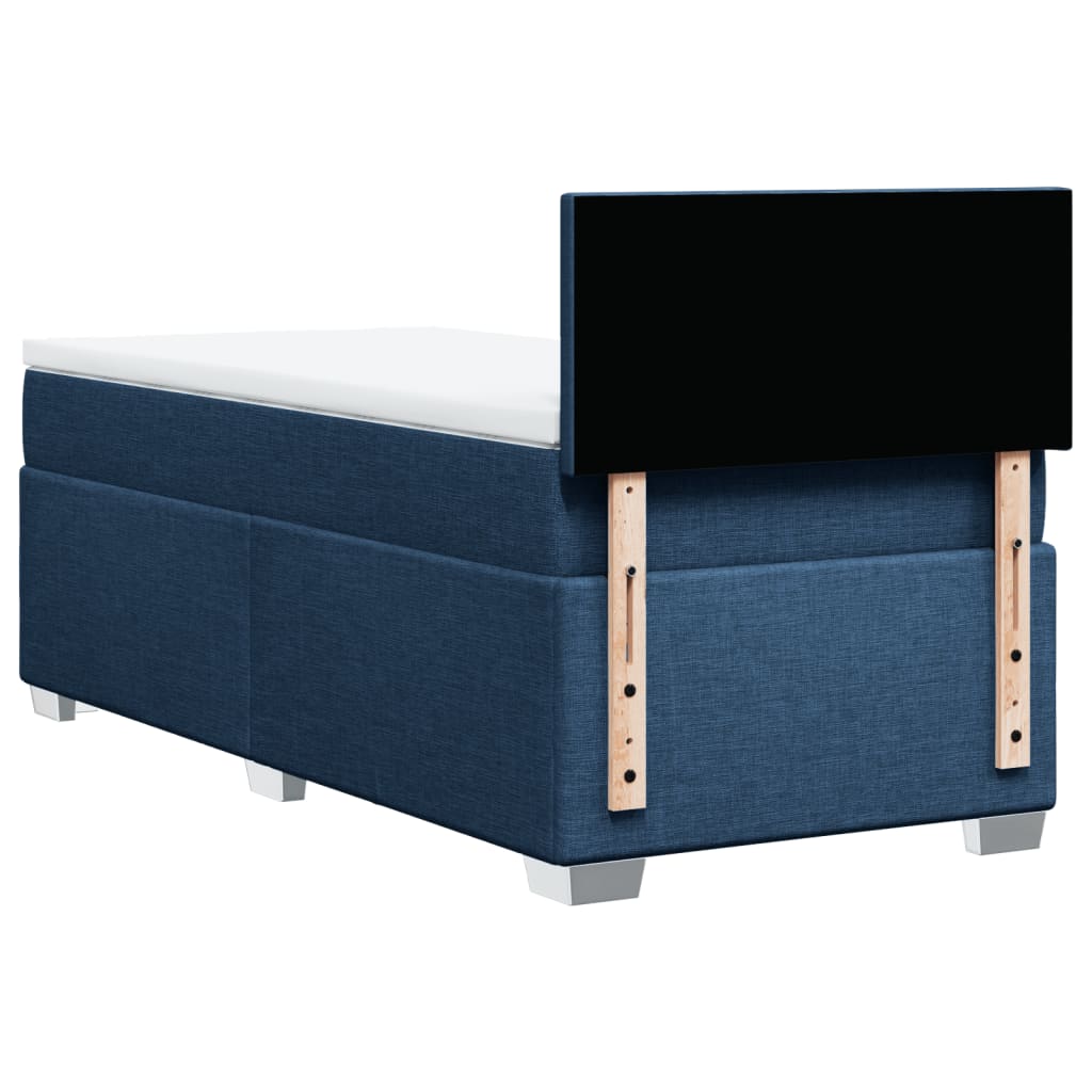 vidaXL Κρεβάτι Boxspring με Στρώμα Μπλε 80x200 εκ. Υφασμάτινο