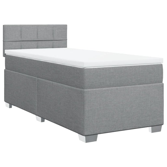 vidaXL Κρεβάτι Boxspring με Στρώμα Ανοιχτό Γκρι 80x200 εκ. Υφασμάτινο
