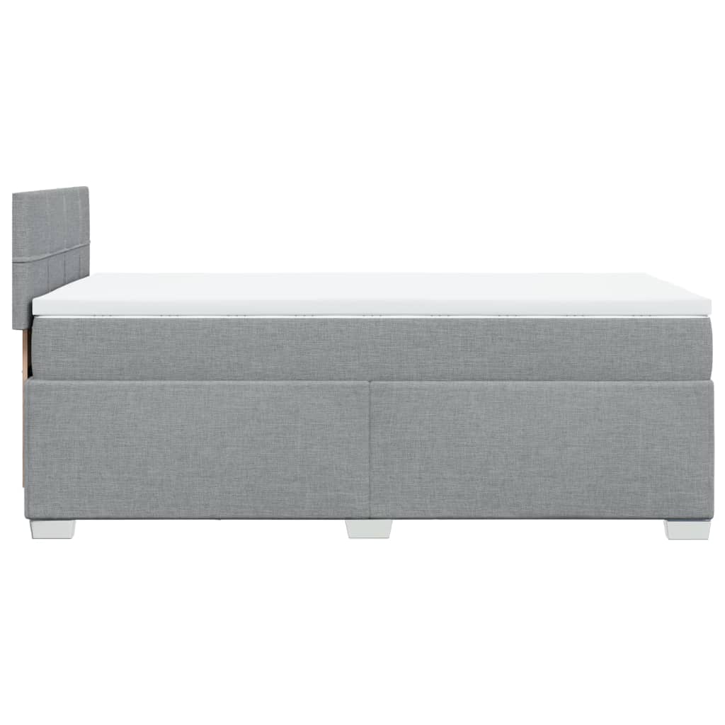 vidaXL Κρεβάτι Boxspring με Στρώμα Ανοιχτό Γκρι 80x200 εκ. Υφασμάτινο