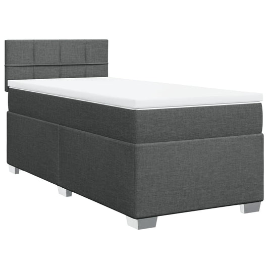 vidaXL Κρεβάτι Boxspring με Στρώμα Σκούρο Γκρι 80x200 εκ. Υφασμάτινο