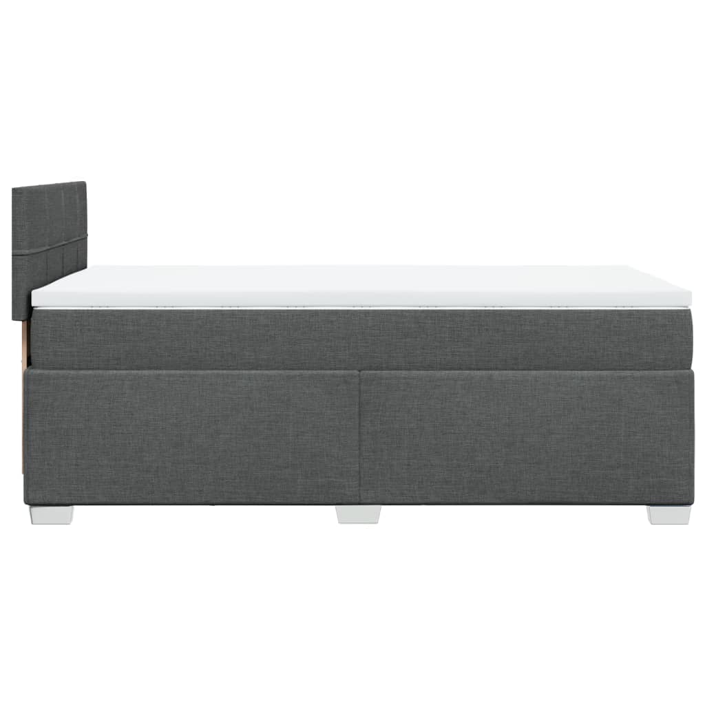 vidaXL Κρεβάτι Boxspring με Στρώμα Σκούρο Γκρι 80x200 εκ. Υφασμάτινο
