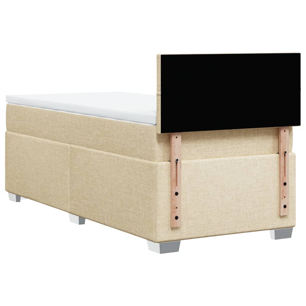vidaXL Κρεβάτι Boxspring με Στρώμα Κρεμ 80 x 200 εκ. Υφασμάτινο