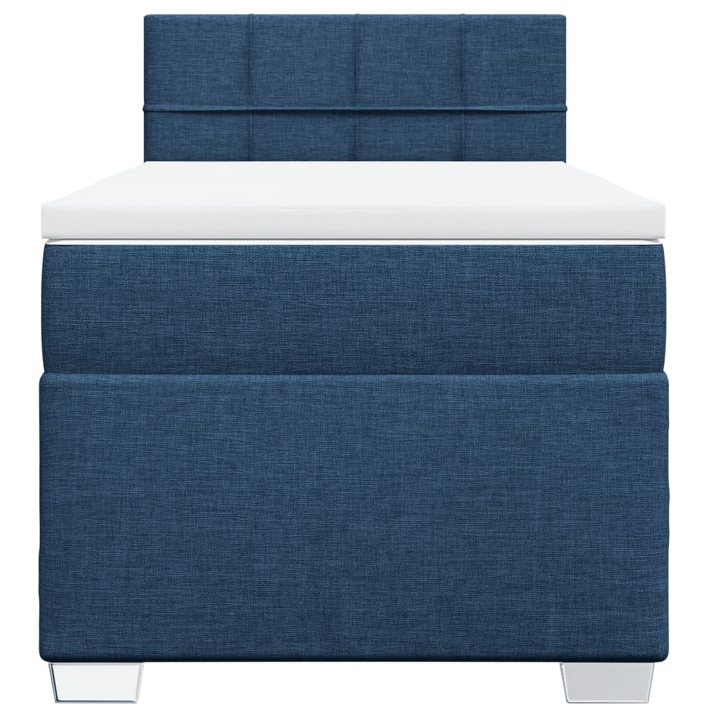 vidaXL Κρεβάτι Boxspring με Στρώμα Μπλε 80x200 εκ. Υφασμάτινο