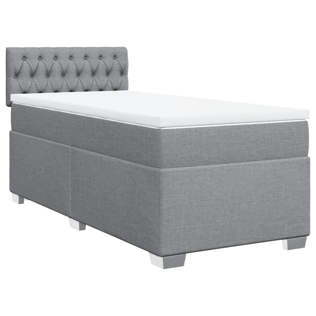 vidaXL Κρεβάτι Boxspring με Στρώμα Ανοιχτό Γκρι 80x200 εκ. Υφασμάτινο