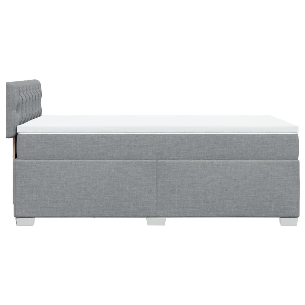 vidaXL Κρεβάτι Boxspring με Στρώμα Ανοιχτό Γκρι 80x200 εκ. Υφασμάτινο