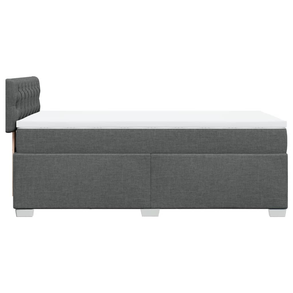 vidaXL Κρεβάτι Boxspring με Στρώμα Σκούρο Γκρι 80x200 εκ. Υφασμάτινο