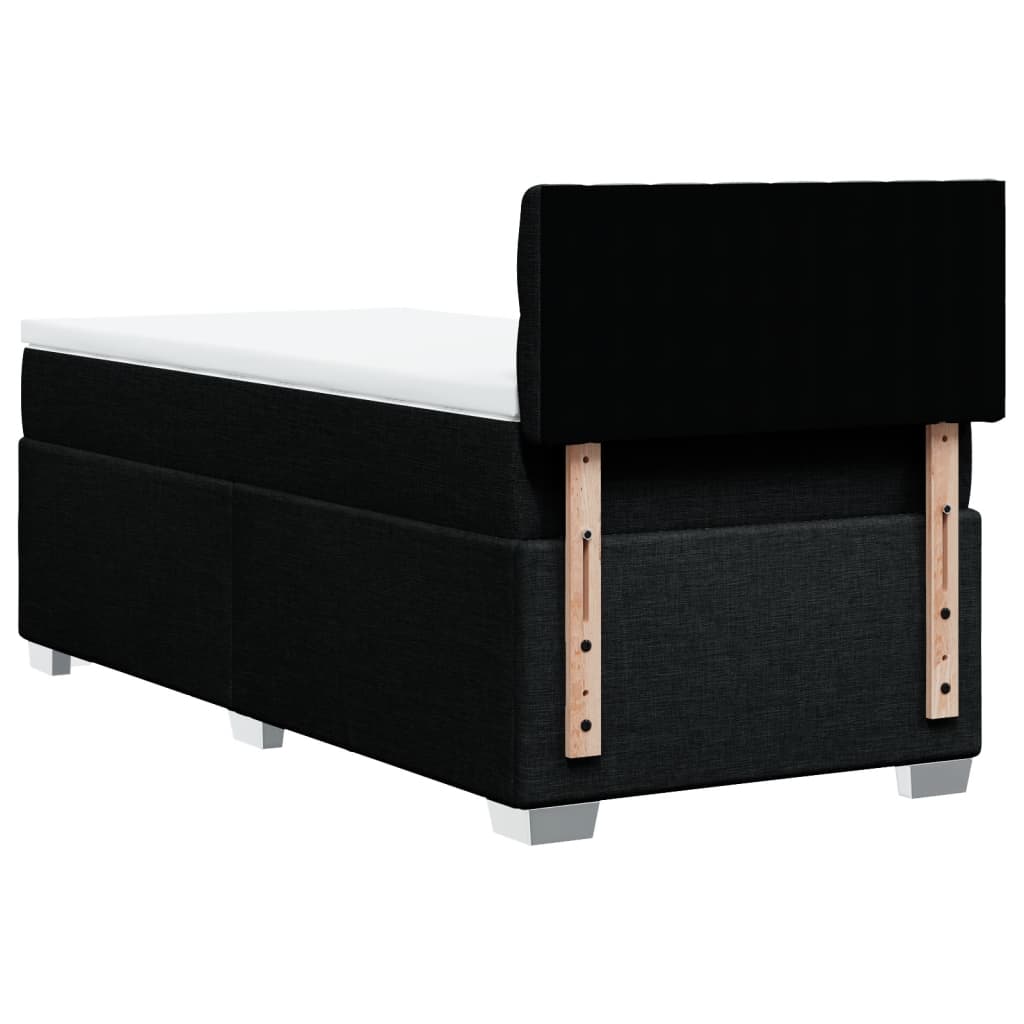 vidaXL Κρεβάτι Boxspring με Στρώμα Μαύρο 80 x 200 εκ. Υφασμάτινο