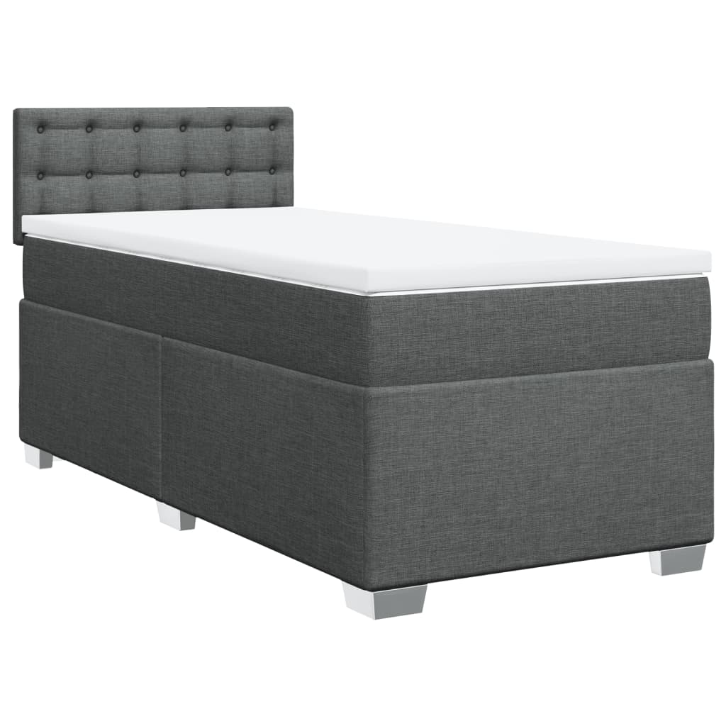 vidaXL Κρεβάτι Boxspring με Στρώμα Σκούρο Γκρι 80x200 εκ. Υφασμάτινο